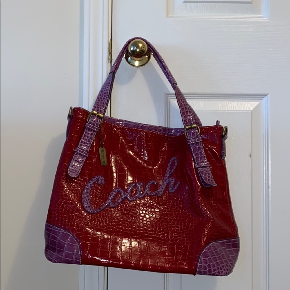 Purple & Red Coach Purse